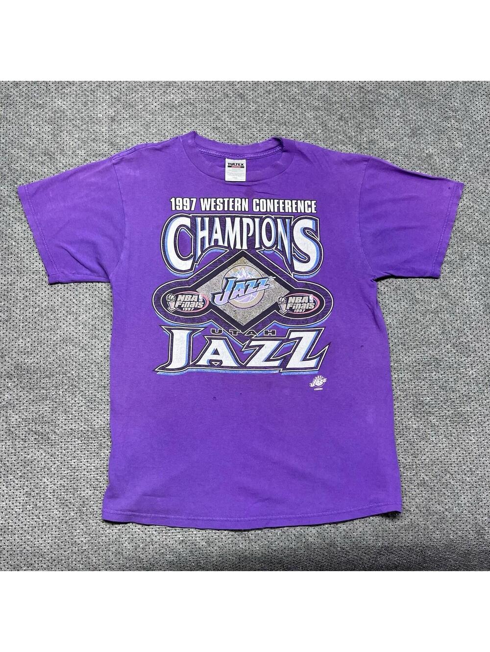 Vintage 1997 Utah Jazz Western Conference Champions T-Shirt Large MENS RARE